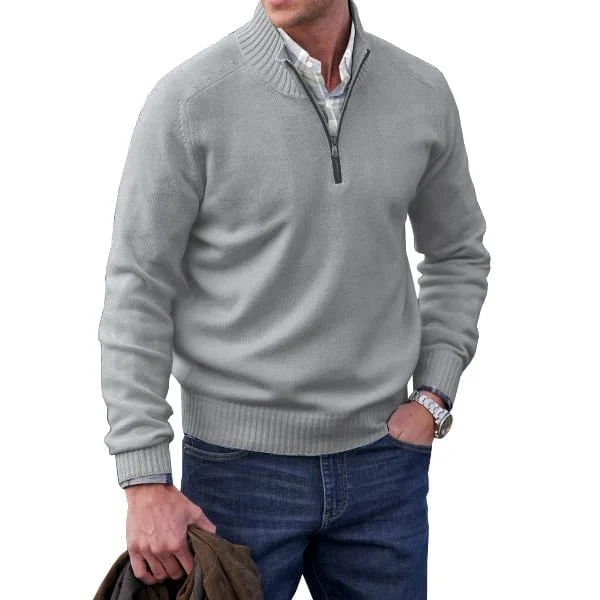 Men's Cashmere Zipper Basic Sweater