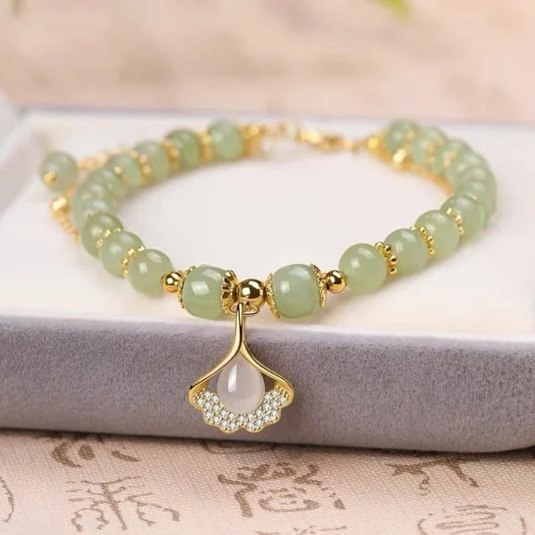 💞Last Day BUY 1 GET 1 FREE 💞--Wotian Jade Lucky Gold Leaf Bangle