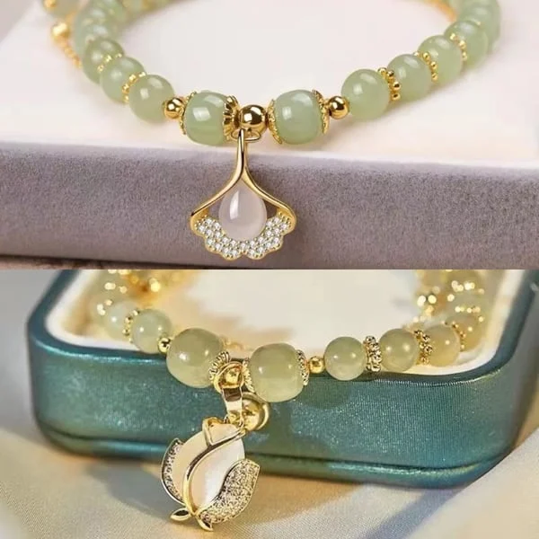 💞Last Day BUY 1 GET 1 FREE 💞--Wotian Jade Lucky Gold Leaf Bangle