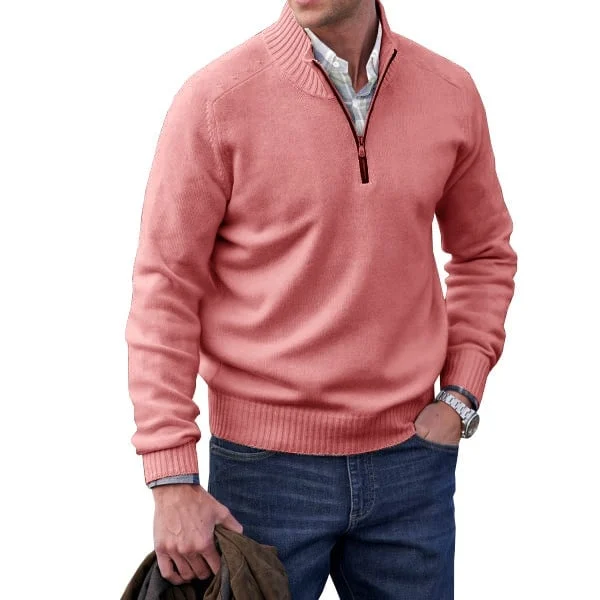 Men's Cashmere Zipper Basic Sweater